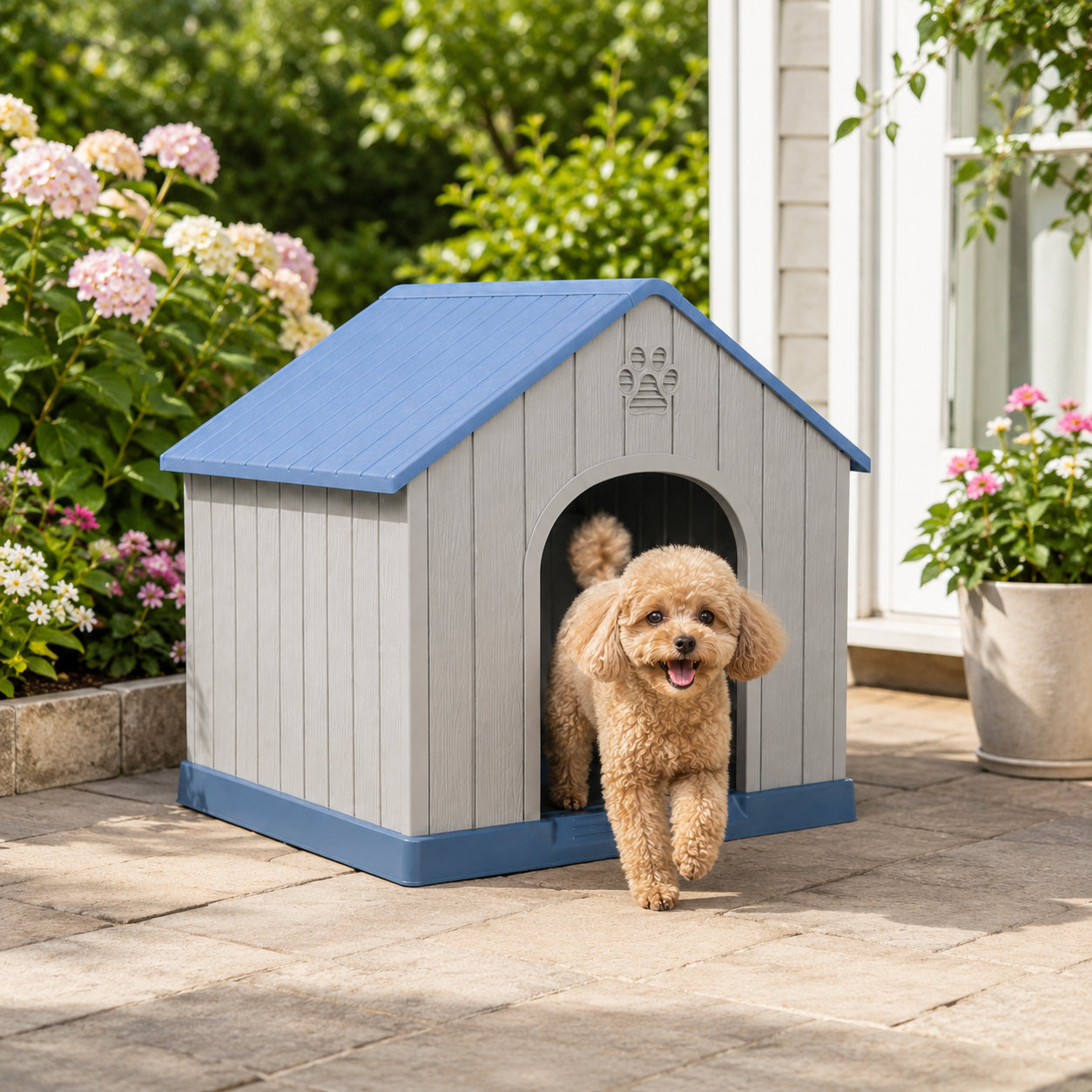 Latitude Run® 25.84"h Resin Portable Dog House | Wayfair